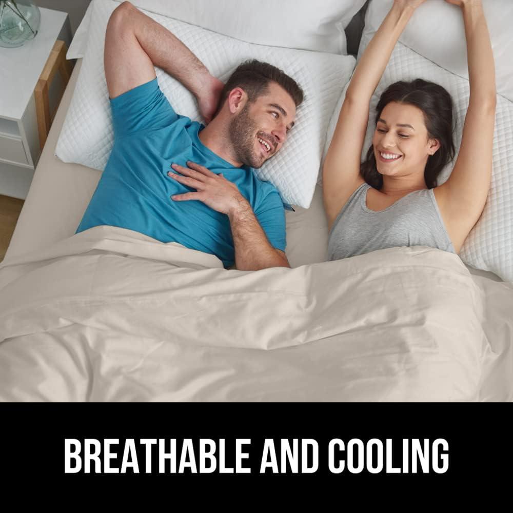 imageGORILLA GRIP Fitted Sheets Stay in Place Twin Size Deep Pocket Bottom Bed Sheets for Mattress Lightweight Microfiber Sbana All Around Elastic OekoTex Wrinkle and Shrink Resistant CreamCream