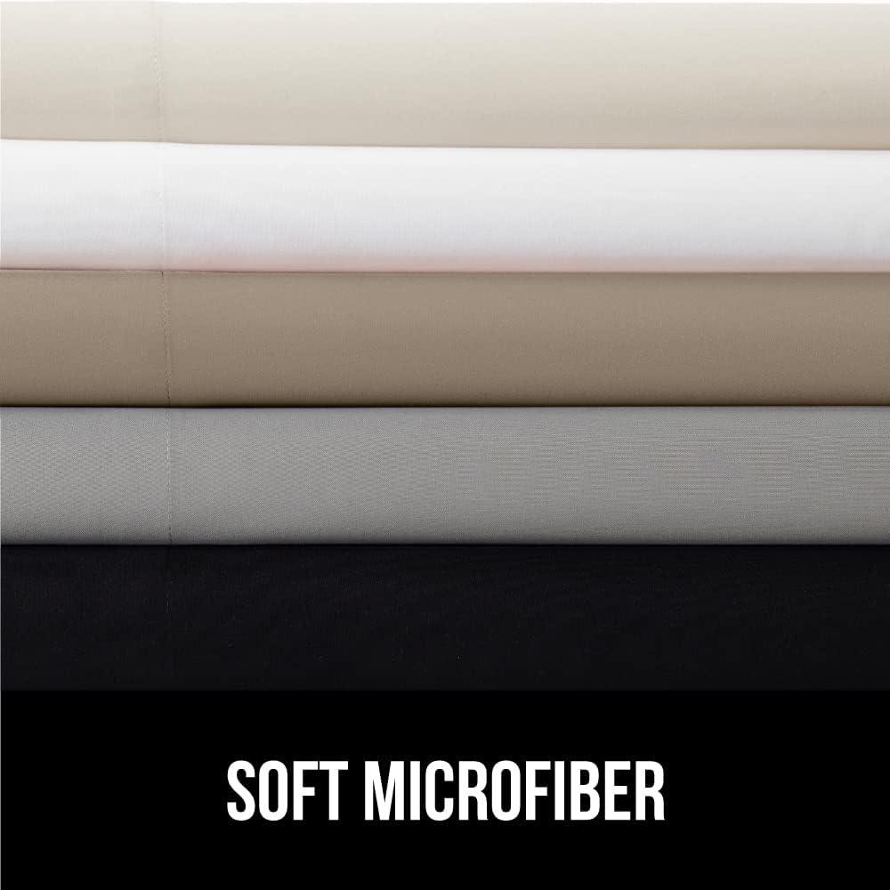 imageGORILLA GRIP Fitted Sheets Stay in Place Twin Size Deep Pocket Bottom Bed Sheets for Mattress Lightweight Microfiber Sbana All Around Elastic OekoTex Wrinkle and Shrink Resistant CreamSoft Gray