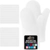 GORILLA GRIP BPA-Free Soft Silicone Oven Mitts, Heat Resistant and Waterproof Cooking Safety Gloves, Thick Cotton Lining, Flexible Gripping, Kitchen Potholders Set, for Grilling, BBQ, 12.5×8.3, Black(White)