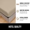 GORILLA GRIP Fitted Sheets, Stay in Place Twin Size Deep Pocket Bottom Bed Sheets for Mattress, Lightweight Microfiber Sábana, All Around Elastic, Oeko-Tex, Wrinkle and Shrink Resistant, Cream(Taupe)