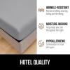 GORILLA GRIP Fitted Sheets, Stay in Place Twin Size Deep Pocket Bottom Bed Sheets for Mattress, Lightweight Microfiber Sábana, All Around Elastic, Oeko-Tex, Wrinkle and Shrink Resistant, Cream(Soft Gray)