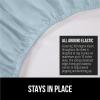 GORILLA GRIP Fitted Sheets, Stay in Place Twin Size Deep Pocket Bottom Bed Sheets for Mattress, Lightweight Microfiber Sábana, All Around Elastic, Oeko-Tex, Wrinkle and Shrink Resistant, Cream(Sea Blue)