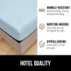 GORILLA GRIP Fitted Sheets, Stay in Place Twin Size Deep Pocket Bottom Bed Sheets for Mattress, Lightweight Microfiber Sábana, All Around Elastic, Oeko-Tex, Wrinkle and Shrink Resistant, Cream(Sea Blue)