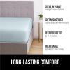 GORILLA GRIP Fitted Sheets, Stay in Place Twin Size Deep Pocket Bottom Bed Sheets for Mattress, Lightweight Microfiber Sábana, All Around Elastic, Oeko-Tex, Wrinkle and Shrink Resistant, Cream(Sea Blue)