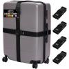 GORILLA GRIP Heavy Duty 4 Pack Adjustable Luggage Straps for Suitcases, Easy to Identify Travel Belt Connector Holds Suitcase Together, Extends Life of Bag, Strap Connects Two Bags, Accessories Blue(Black)