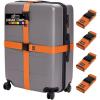 GORILLA GRIP Heavy Duty 4 Pack Adjustable Luggage Straps for Suitcases, Easy to Identify Travel Belt Connector Holds Suitcase Together, Extends Life of Bag, Strap Connects Two Bags, Accessories Blue(Orange)