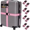 GORILLA GRIP Heavy Duty 4 Pack Adjustable Luggage Straps for Suitcases, Easy to Identify Travel Belt Connector Holds Suitcase Together, Extends Life of Bag, Strap Connects Two Bags, Accessories Blue(Pink)