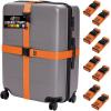 GORILLA GRIP Heavy Duty 4 Pack Adjustable Luggage Straps for Suitcases, Easy to Identify Travel Belt Connector Holds Suitcase Together, Extends Life of Bag, Strap Connects Two Bags, Accessories Blue(Orange)