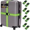 GORILLA GRIP Heavy Duty 4 Pack Adjustable Luggage Straps for Suitcases, Easy to Identify Travel Belt Connector Holds Suitcase Together, Extends Life of Bag, Strap Connects Two Bags, Accessories Blue(Green)