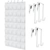 GORILLA GRIP Over the Door Shoe Organizer, 24 Large Breathable Mesh Pockets, Space Saving Hanging Storage Holder, Closet Rack Hanger Holds Up to 40 lbs, Hangs on Closets for Shoes, Accessories, Black(White)