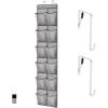 GORILLA GRIP Over the Door Shoe Organizer, 24 Large Breathable Mesh Pockets, Space Saving Hanging Storage Holder, Closet Rack Hanger Holds Up to 40 lbs, Hangs on Closets for Shoes, Accessories, Black(Gray)