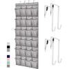 GORILLA GRIP Over the Door Shoe Organizer, 24 Large Breathable Mesh Pockets, Space Saving Hanging Storage Holder, Closet Rack Hanger Holds Up to 40 lbs, Hangs on Closets for Shoes, Accessories, Black(Gray)