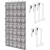 GORILLA GRIP Over the Door Shoe Organizer, 24 Large Breathable Mesh Pockets, Space Saving Hanging Storage Holder, Closet Rack Hanger Holds Up to 40 lbs, Hangs on Closets for Shoes, Accessories, Black(Gray)