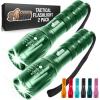 GORILLA GRIP Powerful LED Tactical Flashlight, 750 FT High Lumens 5 Adjustable Modes, Water Resistant, Ultra Bright Zoom, Stocking Stuffers, White Elephant Holiday Gifts, Dog Walking, Turquoise(Hunter Green)