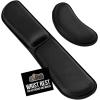 GORILLA GRIP Silky Gel Memory Foam Wrist Rest for Computer Keyboard, Mouse, Ergonomic Design for Typing Pain Relief, Desk Pads Support Hand and Arm, Mousepad Rests, Stain Resistant, 2 Piece Pad Spiral(Black)