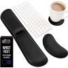 GORILLA GRIP Silky Gel Memory Foam Wrist Rest for Computer Keyboard, Mouse, Ergonomic Design for Typing Pain Relief, Desk Pads Support Hand and Arm, Mousepad Rests, Stain Resistant, 2 Piece Pad Spiral(Black)