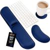 GORILLA GRIP Silky Gel Memory Foam Wrist Rest for Computer Keyboard, Mouse, Ergonomic Design for Typing Pain Relief, Desk Pads Support Hand and Arm, Mousepad Rests, Stain Resistant, 2 Piece Pad Spiral(Navy Blue)