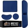 GORILLA GRIP Silky Gel Memory Foam Wrist Rest for Computer Keyboard, Mouse, Ergonomic Design for Typing Pain Relief, Desk Pads Support Hand and Arm, Mousepad Rests, Stain Resistant, 2 Piece Pad Spiral(Navy Blue)