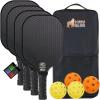 Gorilla Gear USAPA Approved Pickleball Starter Set, Fiberglass Paddles with Bag and Balls, Indoor Outdoor Court Use, Comfortable Racket Grip, Oversized Sweet Spot Pickle Ball Paddle for Men, Women(Black)