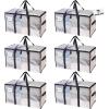 RUGGED RHINO Heavy Duty Extra Large Blue Moving Bags, Durable Bag with Strong Handles and Zipper, Moving Boxes Alternative for College Packing, Holiday Décor, Space Saving Storage with Label, 2 Pack(Translucent)