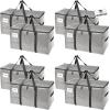 RUGGED RHINO Heavy Duty Extra Large Blue Moving Bags, Durable Bag with Strong Handles and Zipper, Moving Boxes Alternative for College Packing, Holiday Décor, Space Saving Storage with Label, 2 Pack(Silver)