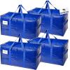 RUGGED RHINO Heavy Duty Extra Large Blue Moving Bags, Durable Bag with Strong Handles and Zipper, Moving Boxes Alternative for College Packing, Holiday Décor, Space Saving Storage with Label, 2 Pack(Blue)