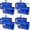 RUGGED RHINO Heavy Duty Extra Large Blue Moving Bags, Durable Bag with Strong Handles and Zipper, Moving Boxes Alternative for College Packing, Holiday Décor, Space Saving Storage with Label, 2 Pack(Blue)