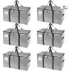 RUGGED RHINO Heavy Duty Extra Large Blue Moving Bags, Durable Bag with Strong Handles and Zipper, Moving Boxes Alternative for College Packing, Holiday Décor, Space Saving Storage with Label, 2 Pack(Silver)