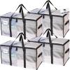 RUGGED RHINO Heavy Duty Extra Large Blue Moving Bags, Durable Bag with Strong Handles and Zipper, Moving Boxes Alternative for College Packing, Holiday Décor, Space Saving Storage with Label, 2 Pack(Translucent)