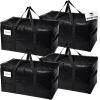 RUGGED RHINO Heavy Duty Extra Large Blue Moving Bags, Durable Bag with Strong Handles and Zipper, Moving Boxes Alternative for College Packing, Holiday Décor, Space Saving Storage with Label, 2 Pack(Black)