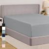 GORILLA GRIP Fitted Sheets, Stay in Place Twin Size Deep Pocket Bottom Bed Sheets for Mattress, Lightweight Microfiber Sábana, All Around Elastic, Oeko-Tex, Wrinkle and Shrink Resistant, Cream(Soft Gray)