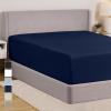 GORILLA GRIP Fitted Sheets, Stay in Place Twin Size Deep Pocket Bottom Bed Sheets for Mattress, Lightweight Microfiber Sábana, All Around Elastic, Oeko-Tex, Wrinkle and Shrink Resistant, Cream(Navy)
