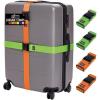 GORILLA GRIP Heavy Duty 4 Pack Adjustable Luggage Straps for Suitcases, Easy to Identify Travel Belt Connector Holds Suitcase Together, Extends Life of Bag, Strap Connects Two Bags, Accessories Blue(Green/Orange)