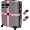 GORILLA GRIP Heavy Duty 4 Pack Adjustable Luggage Straps for Suitcases, Easy to Identify Travel Belt Connector Holds Suitcase Together, Extends Life of Bag, Strap Connects Two Bags, Accessories Blue(Pink)