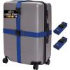 GORILLA GRIP Heavy Duty 4 Pack Adjustable Luggage Straps for Suitcases, Easy to Identify Travel Belt Connector Holds Suitcase Together, Extends Life of Bag, Strap Connects Two Bags, Accessories Blue(Blue)