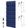 GORILLA GRIP Over the Door Shoe Organizer, 24 Large Breathable Mesh Pockets, Space Saving Hanging Storage Holder, Closet Rack Hanger Holds Up to 40 lbs, Hangs on Closets for Shoes, Accessories, Black(Navy)