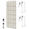 GORILLA GRIP Over the Door Shoe Organizer, 24 Large Breathable Mesh Pockets, Space Saving Hanging Storage Holder, Closet Rack Hanger Holds Up to 40 lbs, Hangs on Closets for Shoes, Accessories, Black(Linen)
