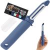 GORILLA GRIP Patented BPA-Free Sharp Stainless Steel Dual Swivel Vegetable Peeler, Soft Comfortable Handle, Smoothly Peel Apples, Potatoes, Carrots, Includes Blade Cover, Kitchen Tool Peelers, Mint(Blue)
