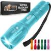 GORILLA GRIP Powerful LED Tactical Flashlight, 750 FT High Lumens 5 Adjustable Modes, Water Resistant, Ultra Bright Zoom, Stocking Stuffers, White Elephant Holiday Gifts, Dog Walking, Turquoise(Turquoise)