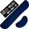 GORILLA GRIP Silky Gel Memory Foam Wrist Rest for Computer Keyboard, Mouse, Ergonomic Design for Typing Pain Relief, Desk Pads Support Hand and Arm, Mousepad Rests, Stain Resistant, 2 Piece Pad Spiral(Navy Blue)