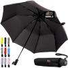 imageGORILLA GRIP Strong Windproof Stick Compact Umbrella for Rain OneClick Automatic Open and Close Durable Quick Dry Waterproof Material Lightweight and Portable Travel Size Fits Backpack RainbowBlack