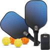 Gorilla Gear USAPA Approved Pickleball Starter Set, Fiberglass Paddles with Bag and Balls, Indoor Outdoor Court Use, Comfortable Racket Grip, Oversized Sweet Spot Pickle Ball Paddle for Men, Women(Blue)