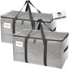 RUGGED RHINO Heavy Duty Extra Large Blue Moving Bags, Durable Bag with Strong Handles and Zipper, Moving Boxes Alternative for College Packing, Holiday Décor, Space Saving Storage with Label, 2 Pack(Silver)