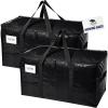 RUGGED RHINO Heavy Duty Extra Large Blue Moving Bags, Durable Bag with Strong Handles and Zipper, Moving Boxes Alternative for College Packing, Holiday Décor, Space Saving Storage with Label, 2 Pack(Black)