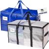 RUGGED RHINO Heavy Duty Extra Large Blue Moving Bags, Durable Bag with Strong Handles and Zipper, Moving Boxes Alternative for College Packing, Holiday Décor, Space Saving Storage with Label, 2 Pack(Translucent/Blue)