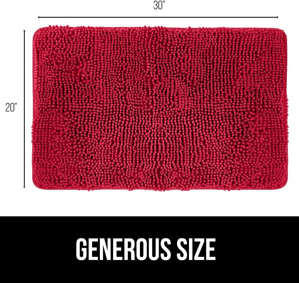 imageGORILLA GRIP Bath Rug Mat 36x24 Thick Absorbent Chenille Quick Dry Microfiber Mats Rubber Backing Washable Shower Floor Rugs Bathmat Runner US Designed Bathroom Home Decor Accessories Gray BeigeRed