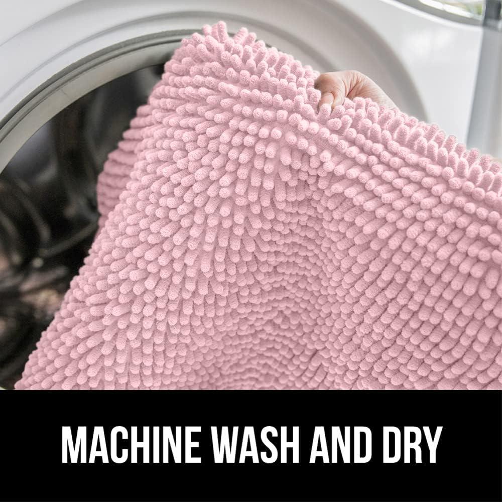 imageGORILLA GRIP Bath Rug Mat 36x24 Thick Absorbent Chenille Quick Dry Microfiber Mats Rubber Backing Washable Shower Floor Rugs Bathmat Runner US Designed Bathroom Home Decor Accessories Gray BeigeLight Pink