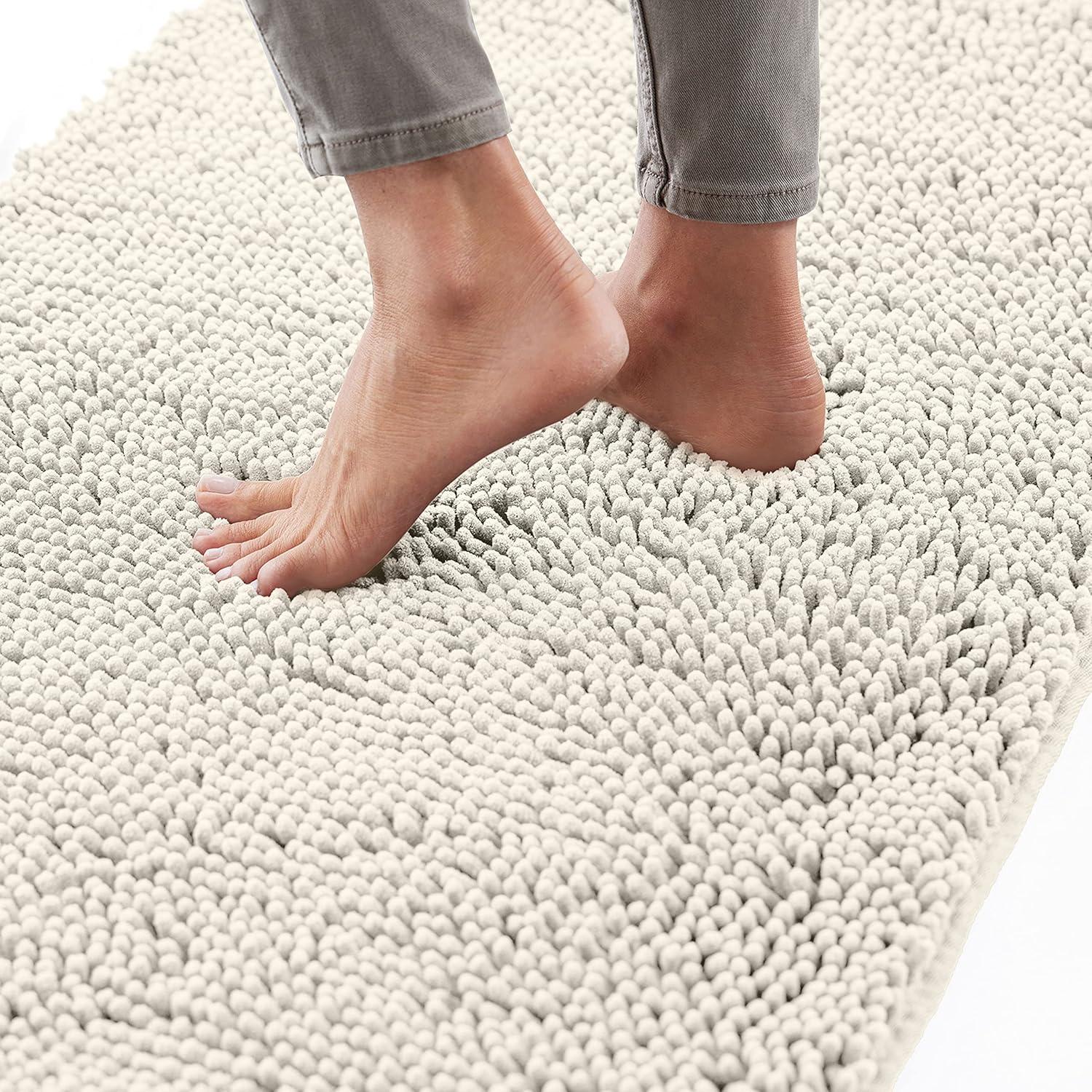 imageGORILLA GRIP Bath Rug Mat 36x24 Thick Absorbent Chenille Quick Dry Microfiber Mats Rubber Backing Washable Shower Floor Rugs Bathmat Runner US Designed Bathroom Home Decor Accessories Gray BeigeIvory