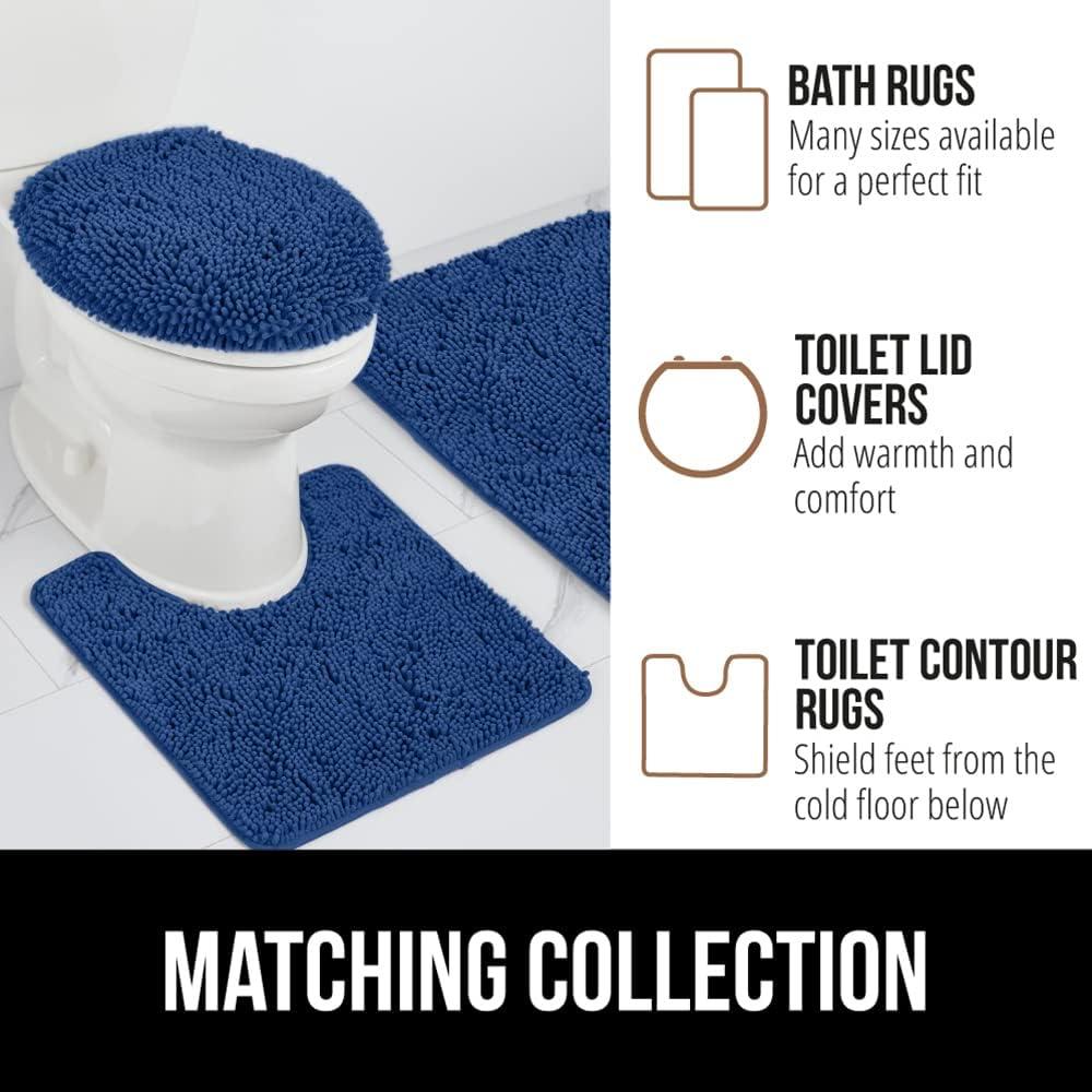 imageGORILLA GRIP Bath Rug Mat 36x24 Thick Absorbent Chenille Quick Dry Microfiber Mats Rubber Backing Washable Shower Floor Rugs Bathmat Runner US Designed Bathroom Home Decor Accessories Gray BeigeRoyal Blue