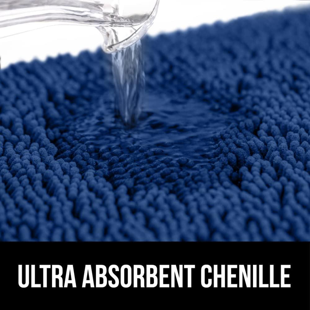 imageGORILLA GRIP Bath Rug Mat 36x24 Thick Absorbent Chenille Quick Dry Microfiber Mats Rubber Backing Washable Shower Floor Rugs Bathmat Runner US Designed Bathroom Home Decor Accessories Gray BeigeRoyal Blue